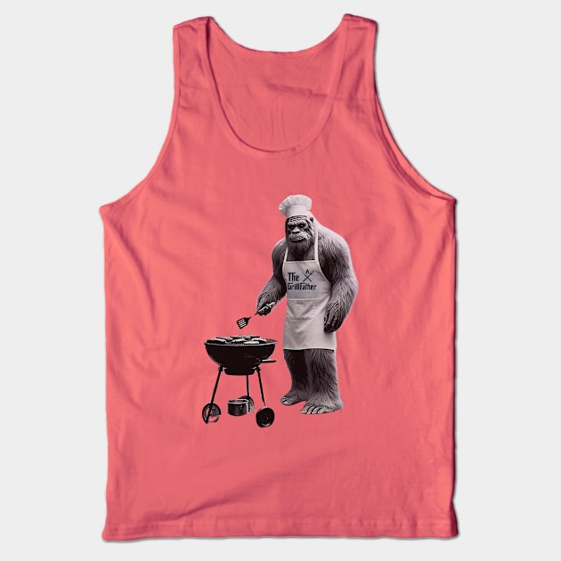 Funny Shirts Dad Shirts Funny Bigfoot Novelty Retro Vintage Graphic Grilling Shirt Fathers Day Shirt Funny BBQ Tshirts Humorous tshirt Cool Tank Top by HoosierDaddy